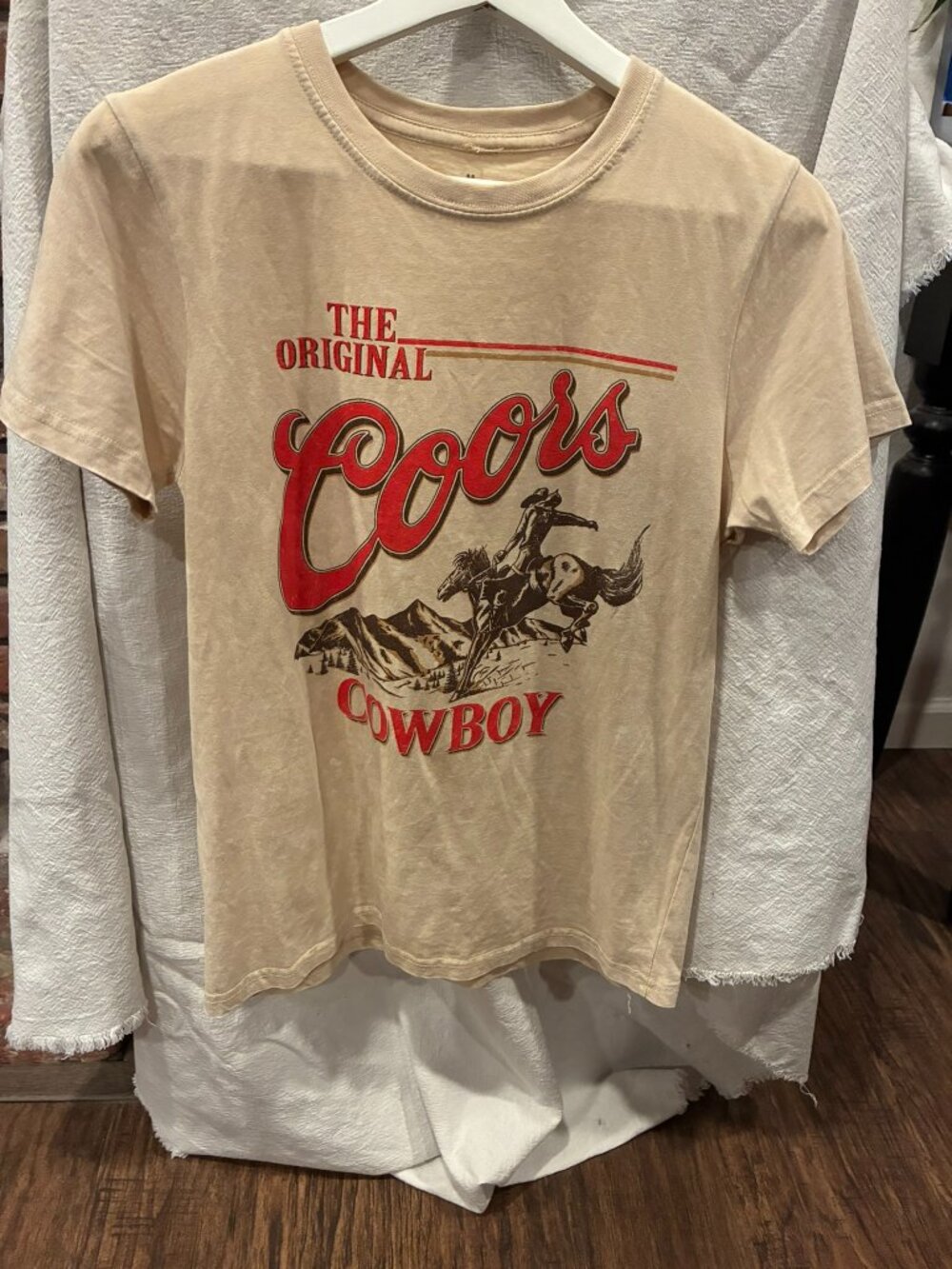 Coors Banquet "Original Cowboy" Graphic Tee Size M Western Country Beer T-Shirt